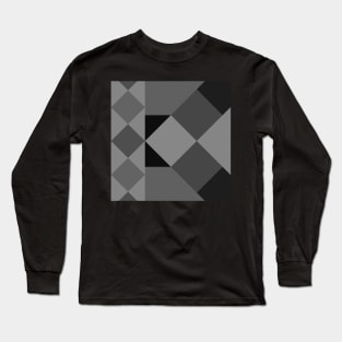 monochrome mid century modern geometrical design Long Sleeve T-Shirt